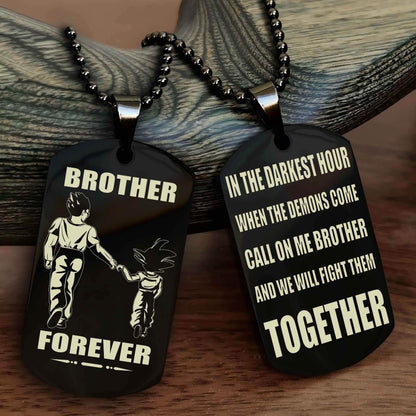 Knight Templar Personalized Double Sided Dog Tag For My Brother - Call On Me Brother And We Will Fight Them Together Gift For Your Friend