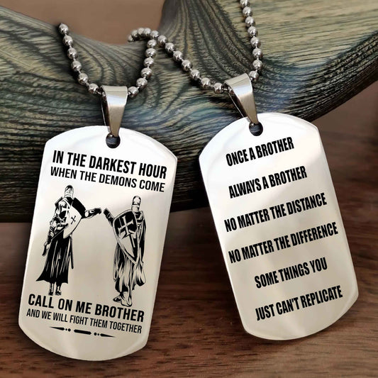 Knight Templar Customizable engraved dog tag double sided gift from brother Once A Brother Always A Brother