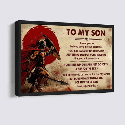 Spartan Poster Canvas You Will Never Lose You Either Win Or Learn From Dad To Son