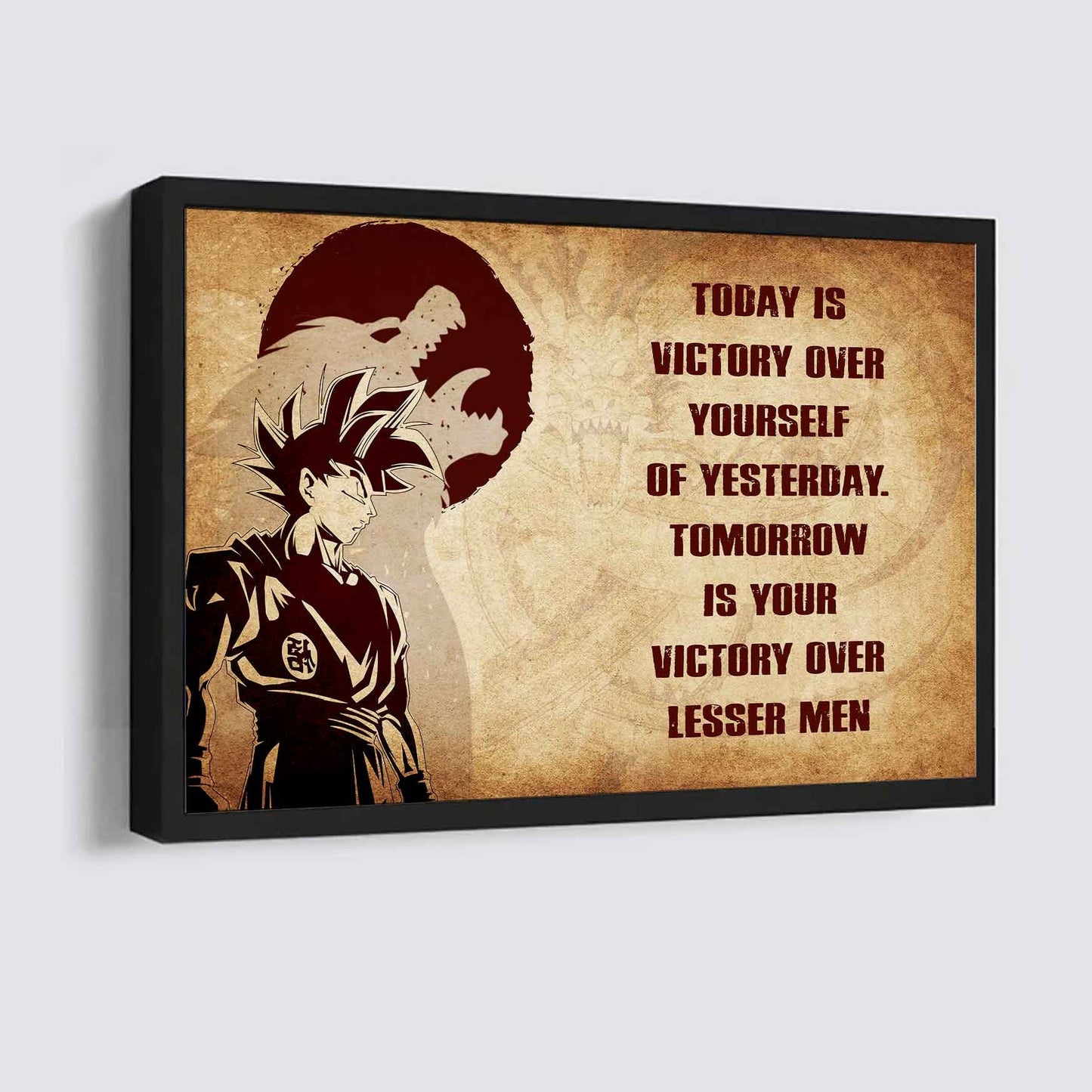 Knight Templar Poster Canvas Today Is Victory Over Yourself Of Yesterday Best Gift With Motivation Quotes