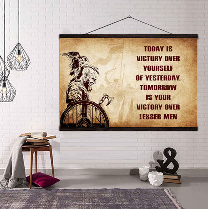 Knight Templar Poster Canvas Today Is Victory Over Yourself Of Yesterday Best Gift With Motivation Quotes