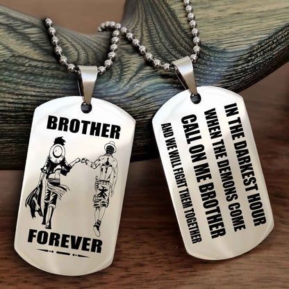 Knight templar Engraved Double Sided Dog Tag Call On Me Brother NAG Brothers Forever We Will Fight Them Together
