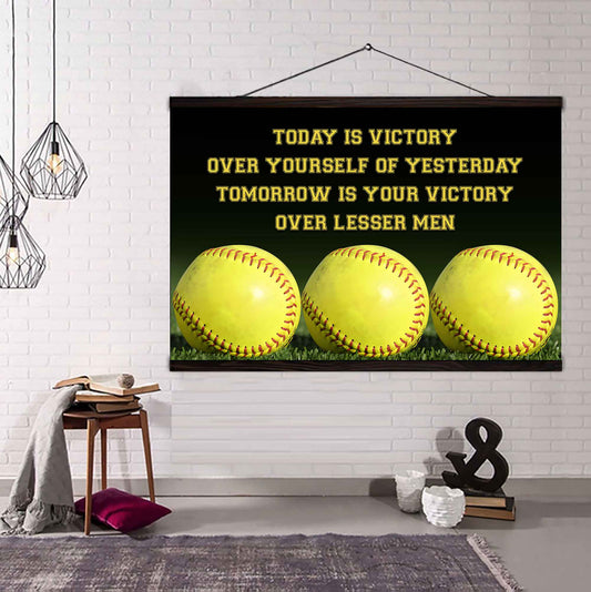 Sport Poster Canvas Today Is Victory Over Your Self Best Gift With Motivation Quotes