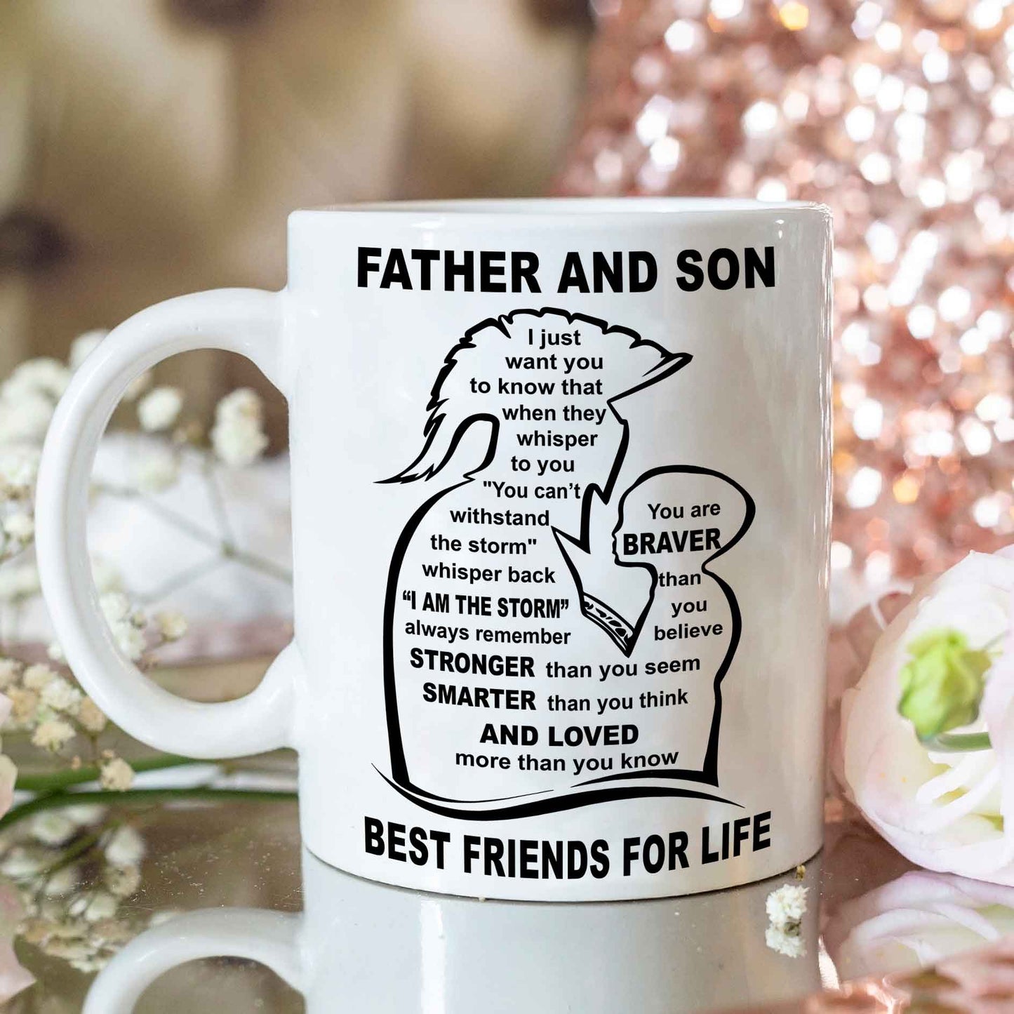 Spartan Personalized Mug Father And Son Best Friends For Life With Inspiration Message