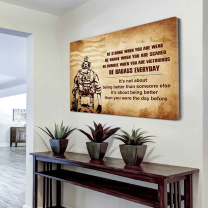 Knight Templar Poster Canvas Be Strong When You Are Weak Be Badass Everyday From Dad To Son Gift For Your Son Motivational Quotes