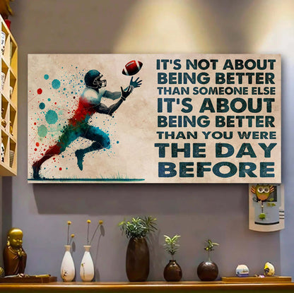 Water Color Baseball Poster Canvas It Is Not About Being Better Than Someone Else