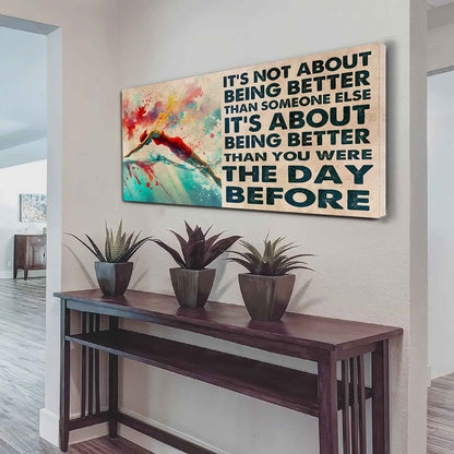 Water Color Woman SWIMMING Poster Canvas It Is Not About Being Better Than Someone Else Gift For Your Loving Woman