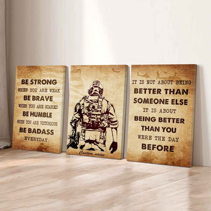 Be Better Than Yesterday – DRB VGT Mindset | 3-Piece Motivational Canvas Wall Art