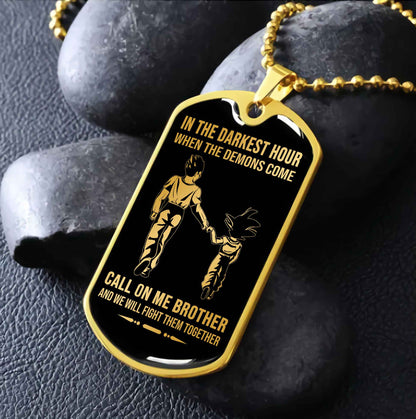 GH and GT Military Chain Silver Plated 18K Gold Plated Brother Forver Call On Me Brother And We Will Fight Them Together