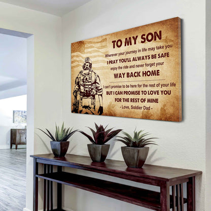 Spartan Poster Canvas Your Way Back Home From Dad To Son Gift For Your Son