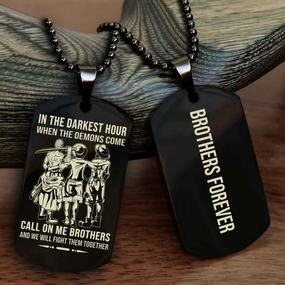 Brotherhood Dog Tag Necklace – Custom Engraved, Double-Sided Gift for Brothers