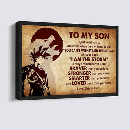 Spartan Poster Canvas Whisper Back I'm The Storm From Dad To Son Gift For Your Son