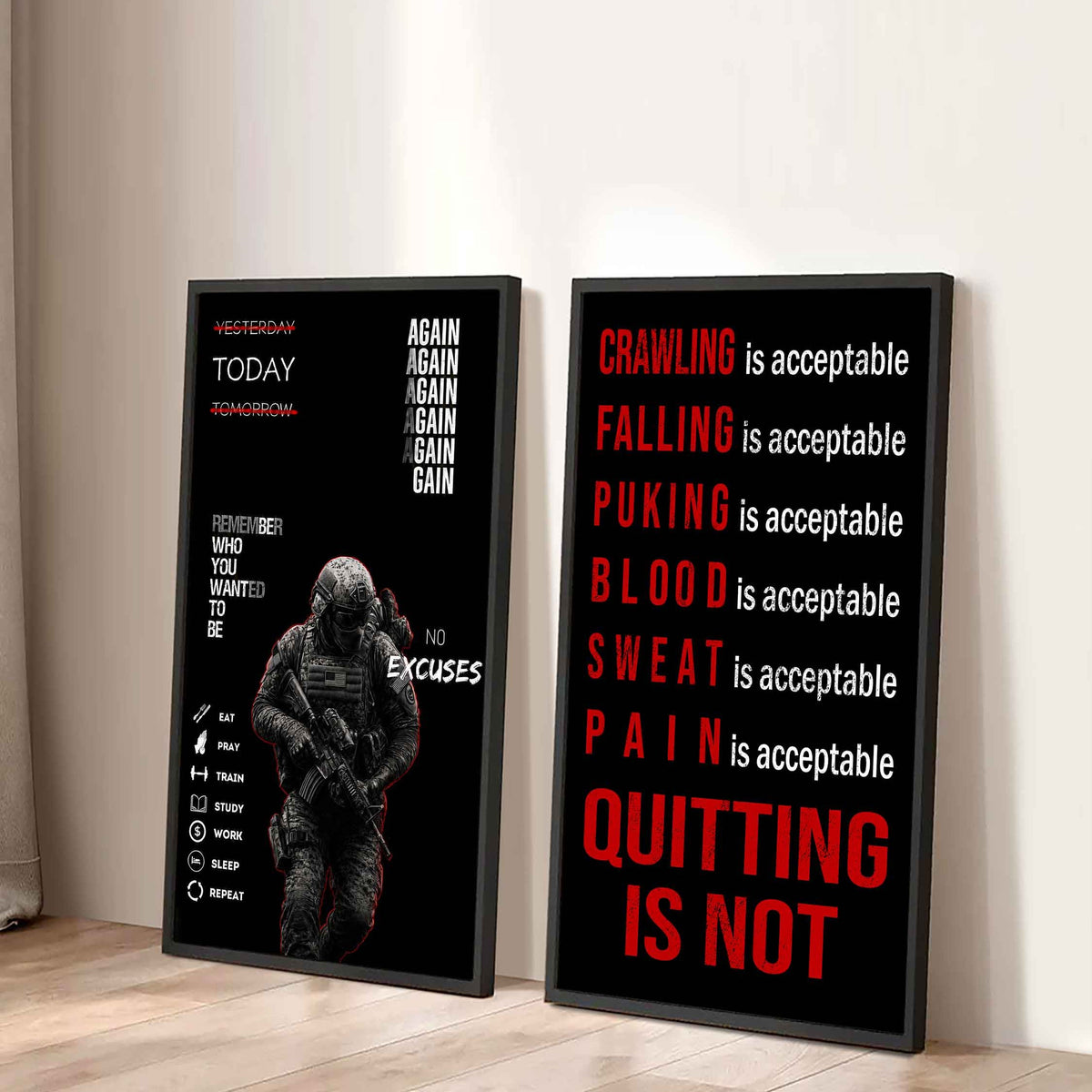 Spartan- Quiting Is Not Canvas Set Ready To Hang Gift For Your Son Your Friend