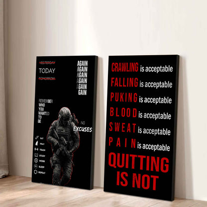 Spartan- Quiting Is Not Canvas Set Ready To Hang Gift For Your Son Your Friend