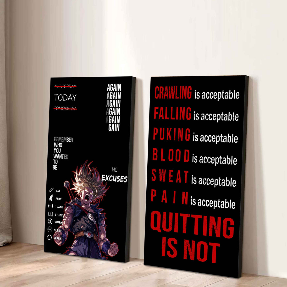 Spartan- Quiting Is Not Canvas Set Ready To Hang Gift For Your Son Your Friend