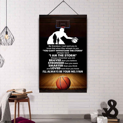 American Football Poster Canvas Grandma To Grandson - Whisper Back I Am The Storm I Will Always Your No 1 Fan