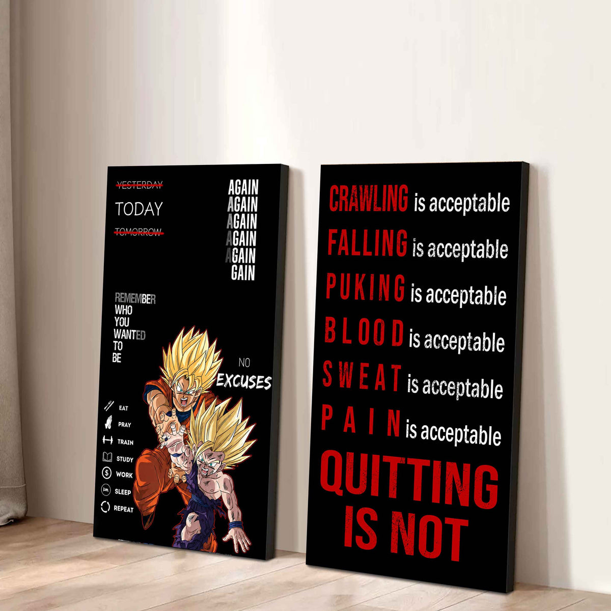 Spartan- Quiting Is Not Canvas Set Ready To Hang Gift For Your Son Your Friend