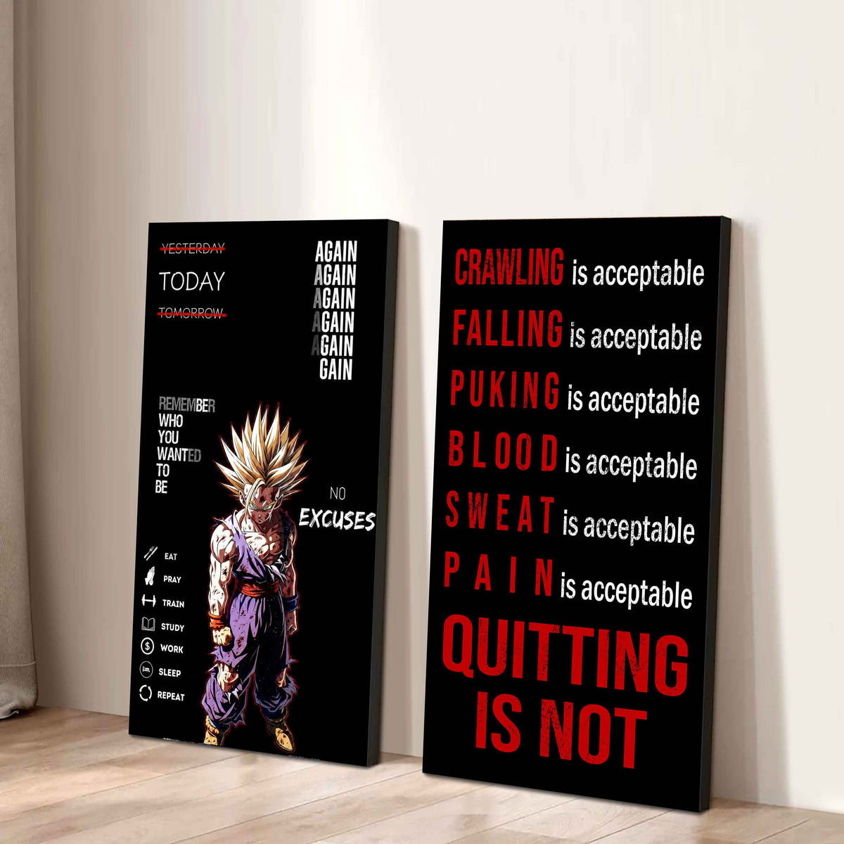 Spartan- Quiting Is Not Canvas Set Ready To Hang Gift For Your Son Your Friend