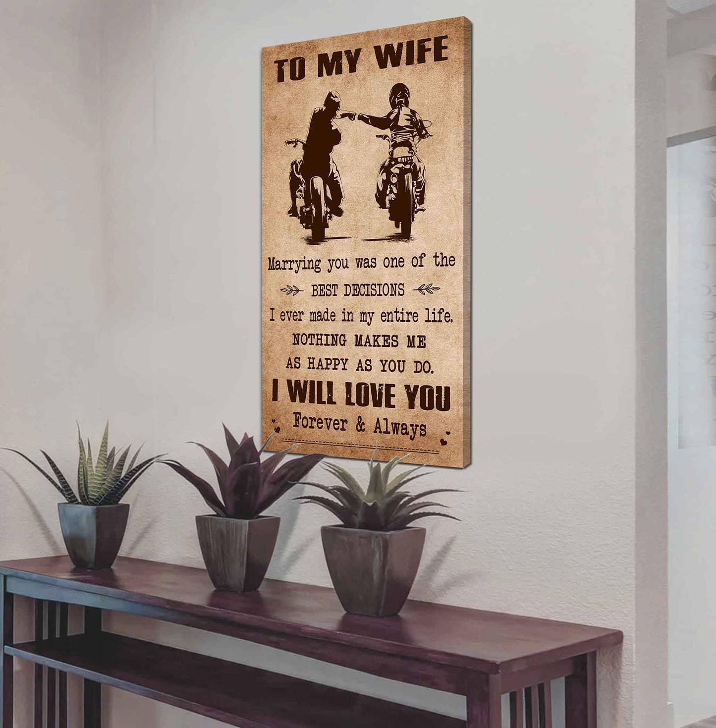 Family Poster Canvas To My Wife Marrying You Was One Of The Best Decisions - I Will Love You Forever And Always Gift For Your Wife