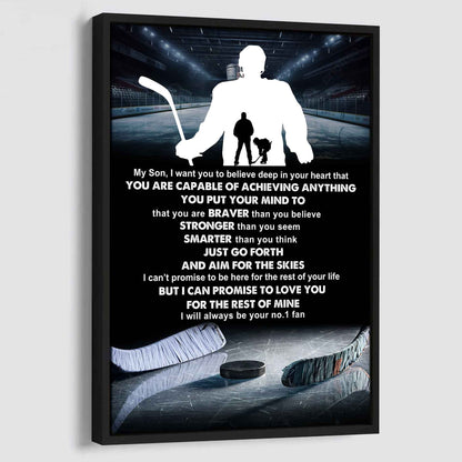 Baseball Poster Canvas Dad To Son - That You Are Braver Than You Believe You Are Capable Of I Will Always Your No 1 Fan