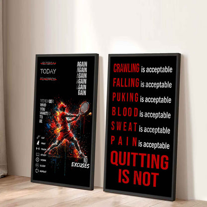 Spartan- Quiting Is Not Canvas Set Ready To Hang Gift For Your Son Your Friend