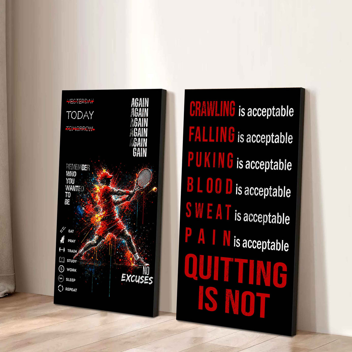 Spartan- Quiting Is Not Canvas Set Ready To Hang Gift For Your Son Your Friend