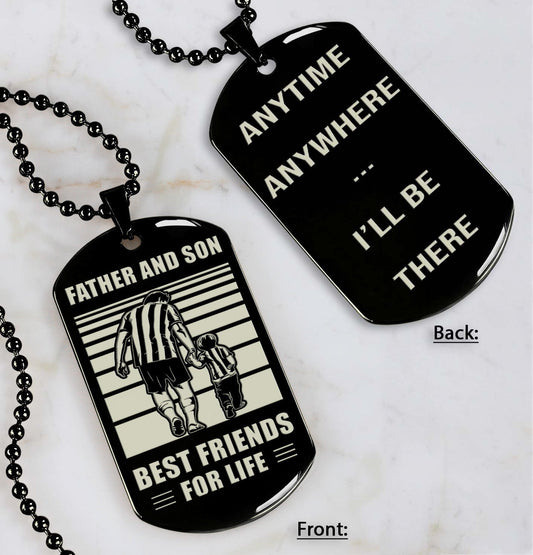 Hockey NVL Personalized Double Sided Dog Tag Father And Son Best Friends For Life - Message on the back side