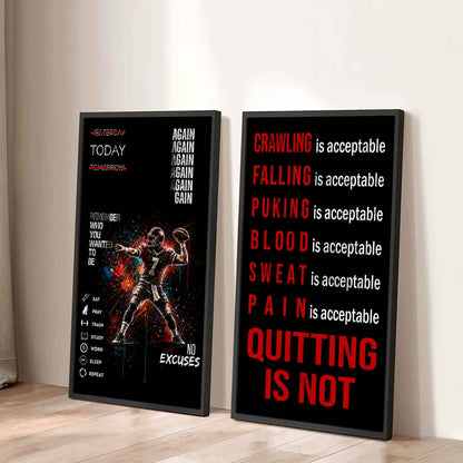 Spartan- Quiting Is Not Canvas Set Ready To Hang Gift For Your Son Your Friend
