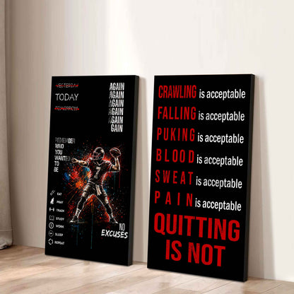 Spartan- Quiting Is Not Canvas Set Ready To Hang Gift For Your Son Your Friend