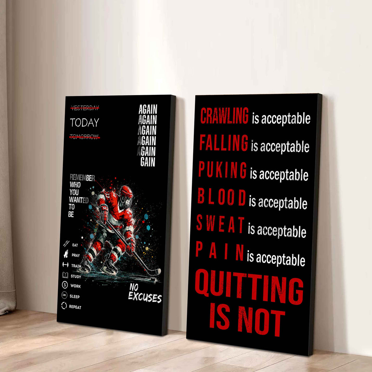 Spartan- Quiting Is Not Canvas Set Ready To Hang Gift For Your Son Your Friend