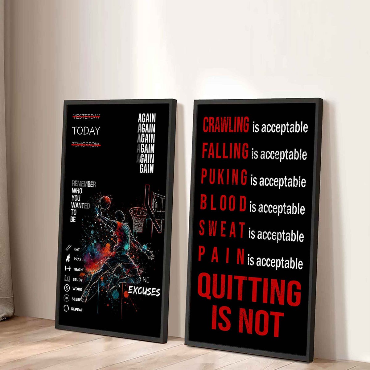 Spartan- Quiting Is Not Canvas Set Ready To Hang Gift For Your Son Your Friend