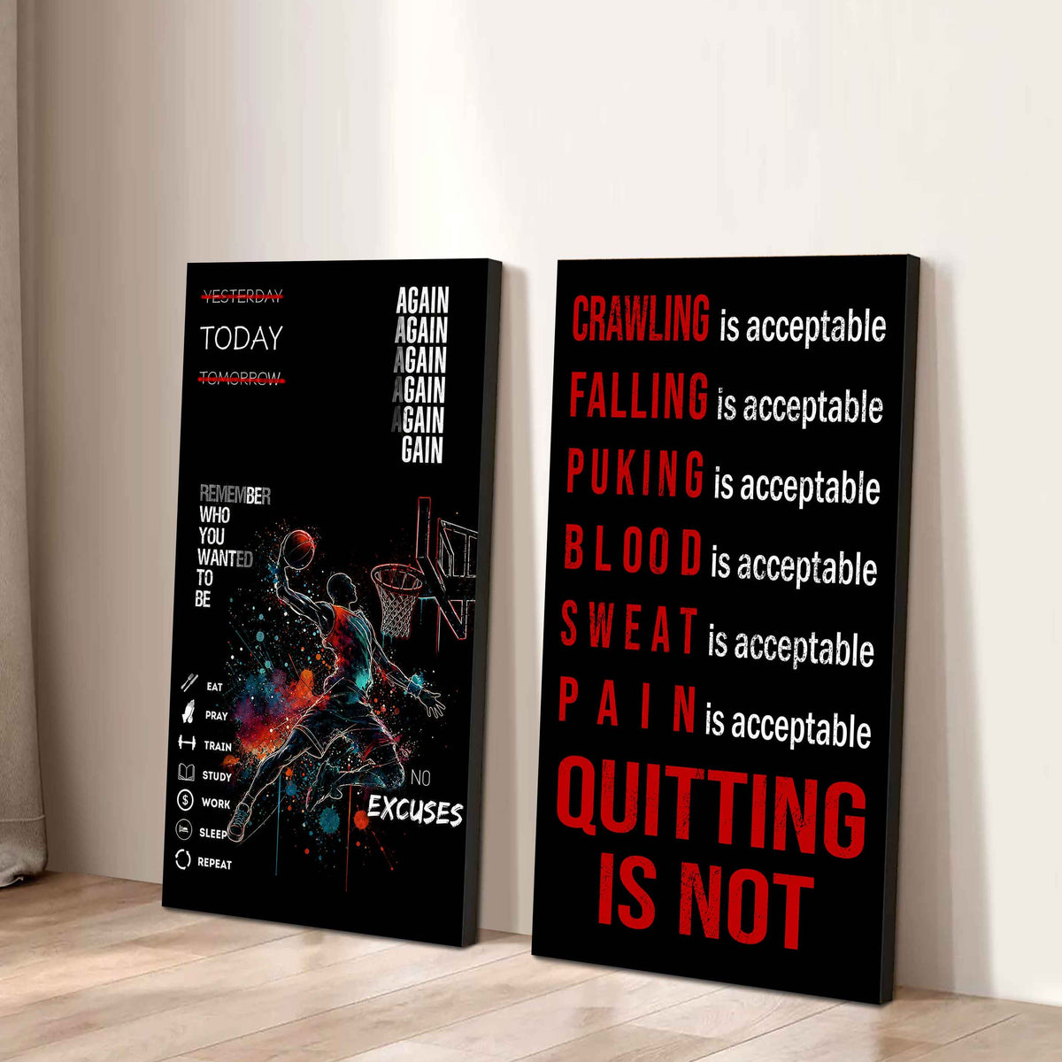 Spartan- Quiting Is Not Canvas Set Ready To Hang Gift For Your Son Your Friend
