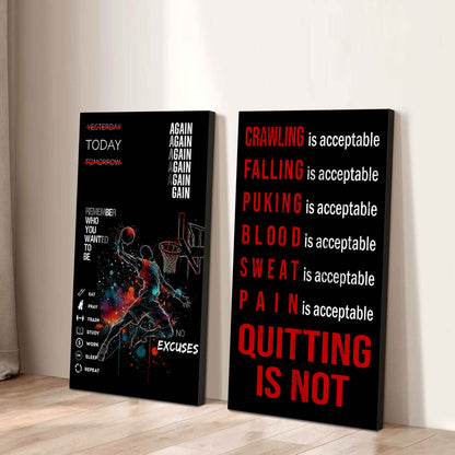 Spartan- Quiting Is Not Canvas Set Ready To Hang Gift For Your Son Your Friend
