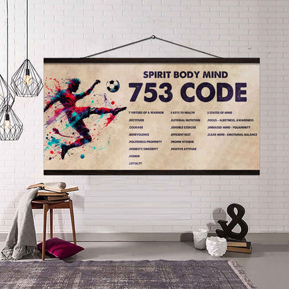 Water Color Tennis Poster Canvas 7 5 3 Code Motivation Quotes