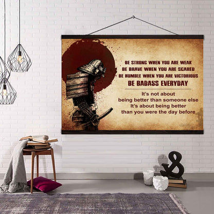 Knight Templar Poster Canvas Be Strong When You Are Weak Be Badass Everyday From Dad To Son Gift For Your Son Motivational Quotes