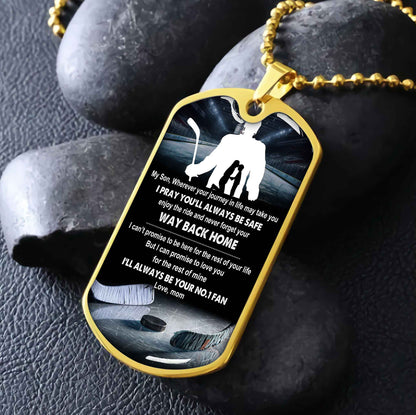 Sport Military Chain 18K Gold Plated Silver Plated To My Son From Mom Motivation Message I Will Always Be Your No 1 Fan
