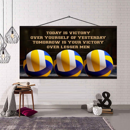American Football Poster Canvas - Today Is Victory Over Yourself Over Yourself Of Yesterday Tomorrow Is Your Victory Over Lesser Men