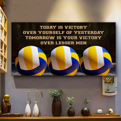 Tennis Poster Canvas - Today Is Victory Over Yourself Over Yourself Of Yesterday Tomorrow Is Your Victory Over Lesser Men