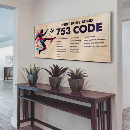 Water Color Tennis Poster Canvas 7 5 3 Code Motivation Quotes