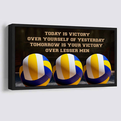 American Football Poster Canvas - Today Is Victory Over Yourself Over Yourself Of Yesterday Tomorrow Is Your Victory Over Lesser Men