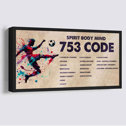 Water Color Tennis Poster Canvas 7 5 3 Code Motivation Quotes