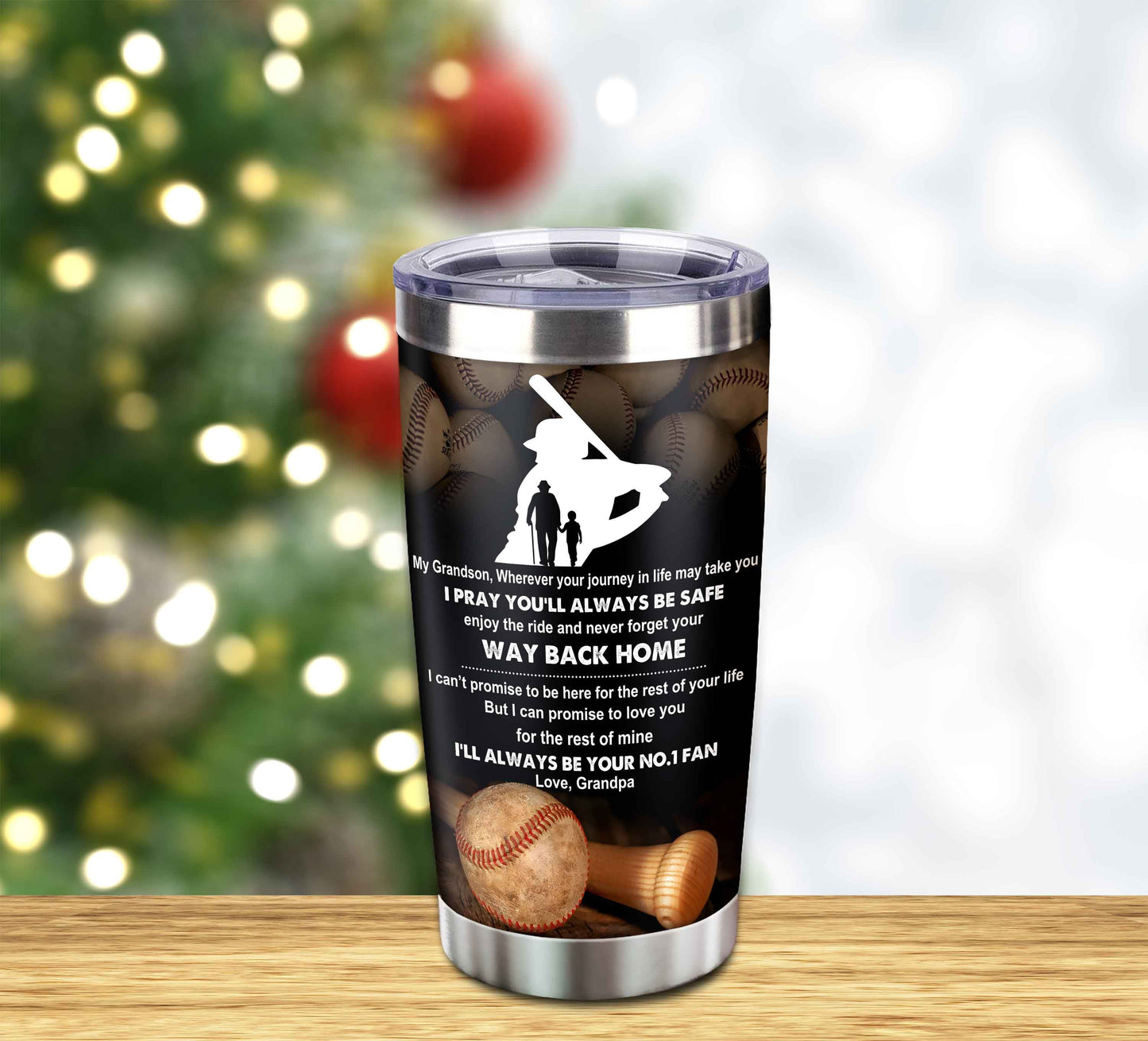 Customizable Tumbler To My Grandson With Inspriration Quotes From Grandpa And Grandma