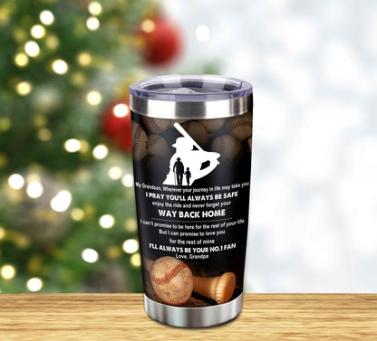 Customizable Tumbler To My Grandson With Inspriration Quotes From Grandpa And Grandma