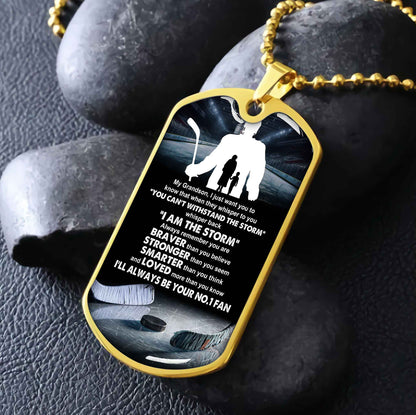 Sport Military Chain 18K Gold Plated Silver Plated To My Grandson From Grandma Motivation Message I Will Always Be Your No 1 Fan