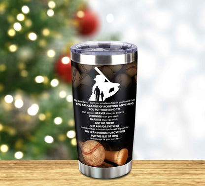 Customizable Tumbler To My Grandson With Inspriration Quotes From Grandpa And Grandma