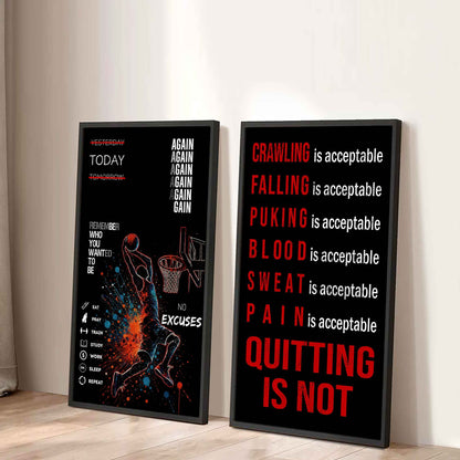 Spartan- Quiting Is Not Canvas Set Ready To Hang Gift For Your Son Your Friend