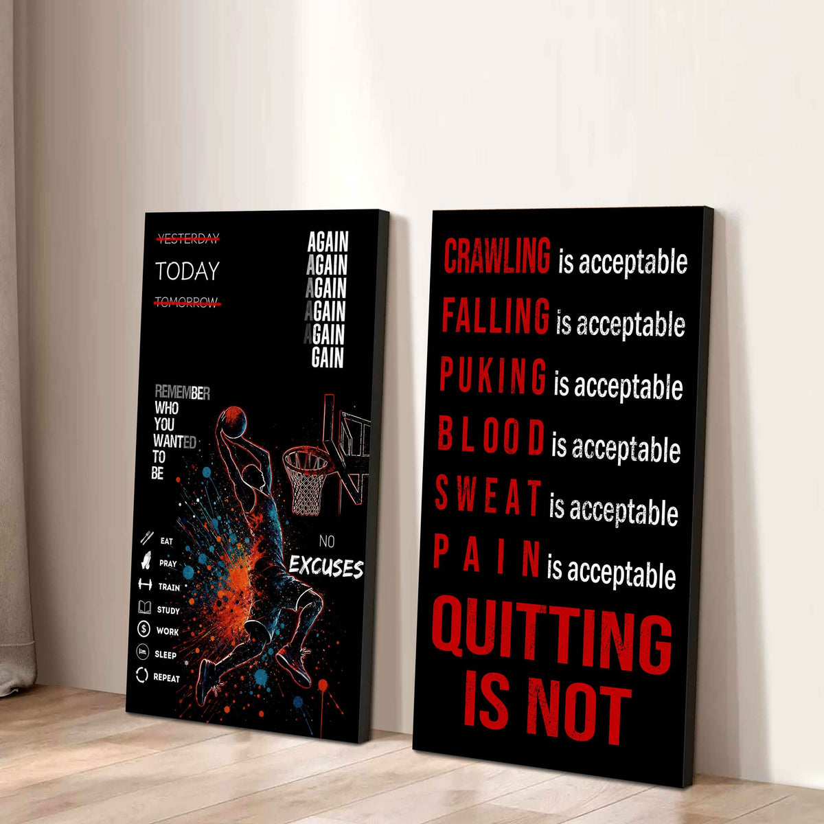 Spartan- Quiting Is Not Canvas Set Ready To Hang Gift For Your Son Your Friend