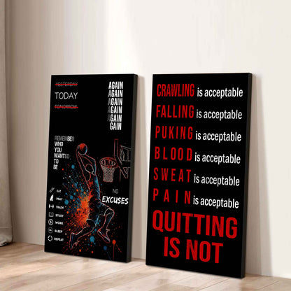 Spartan- Quiting Is Not Canvas Set Ready To Hang Gift For Your Son Your Friend