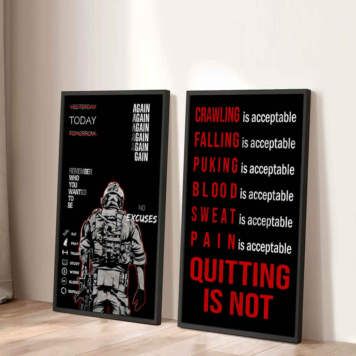 Spartan- Quiting Is Not Canvas Set Ready To Hang Gift For Your Son Your Friend
