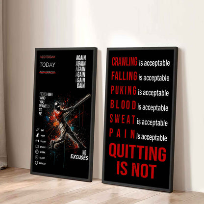 Spartan- Quiting Is Not Canvas Set Ready To Hang Gift For Your Son Your Friend